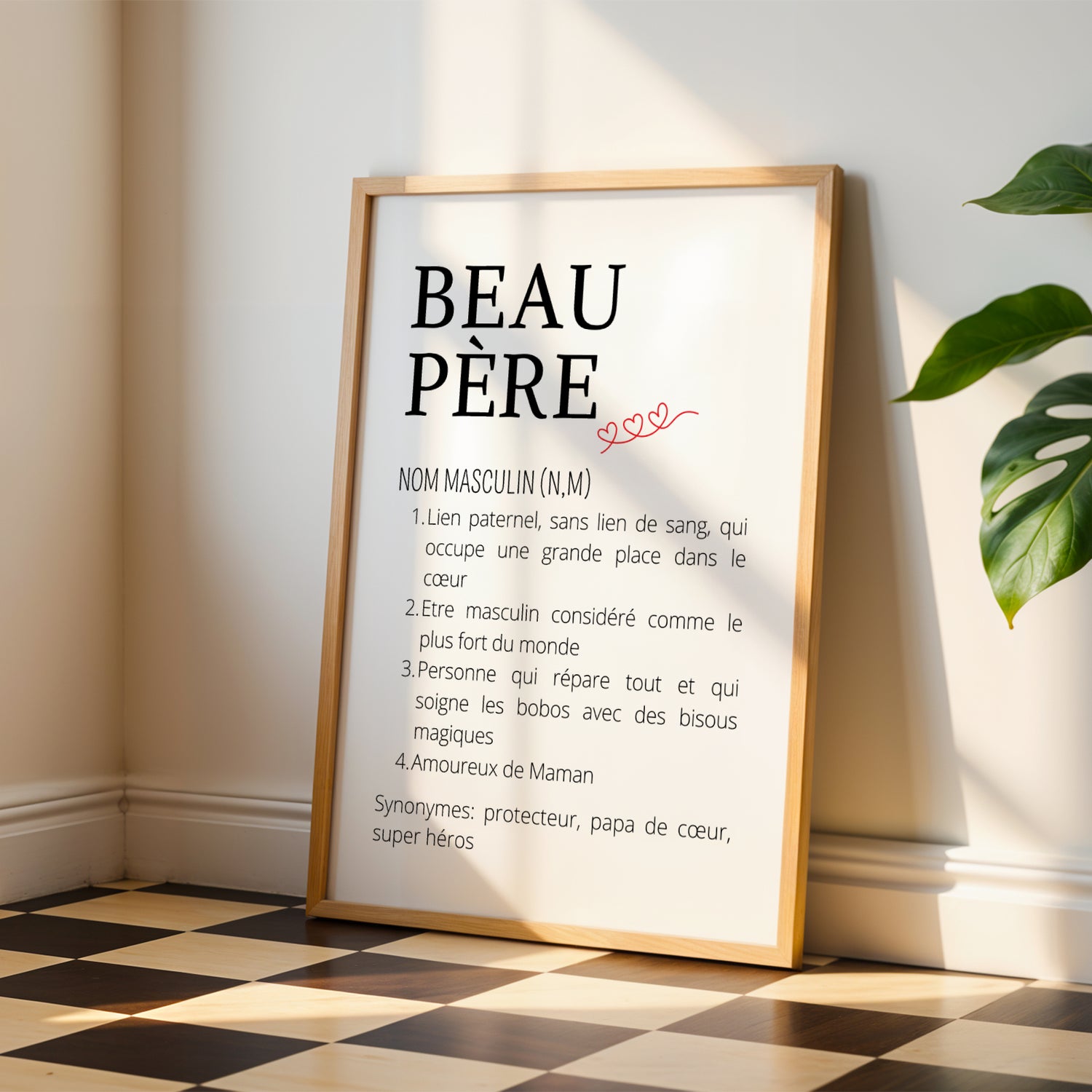 Affiche Définition Beau-Père – Cadeau Personnalisé pour la Fête des Pères 2026 - Image 1