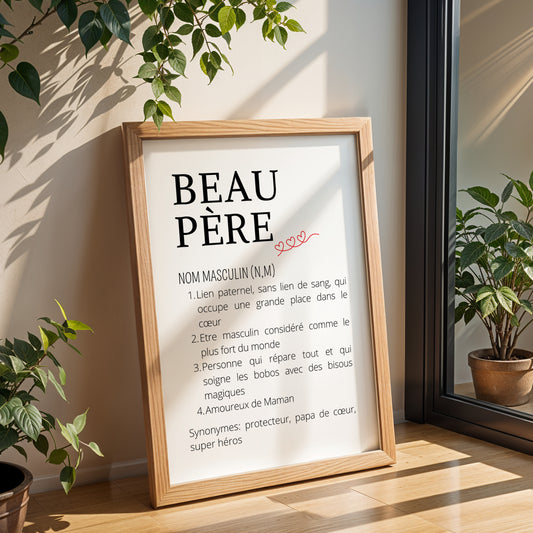 Affiche Définition Beau-Père – Cadeau Personnalisé pour la Fête des Pères 2026