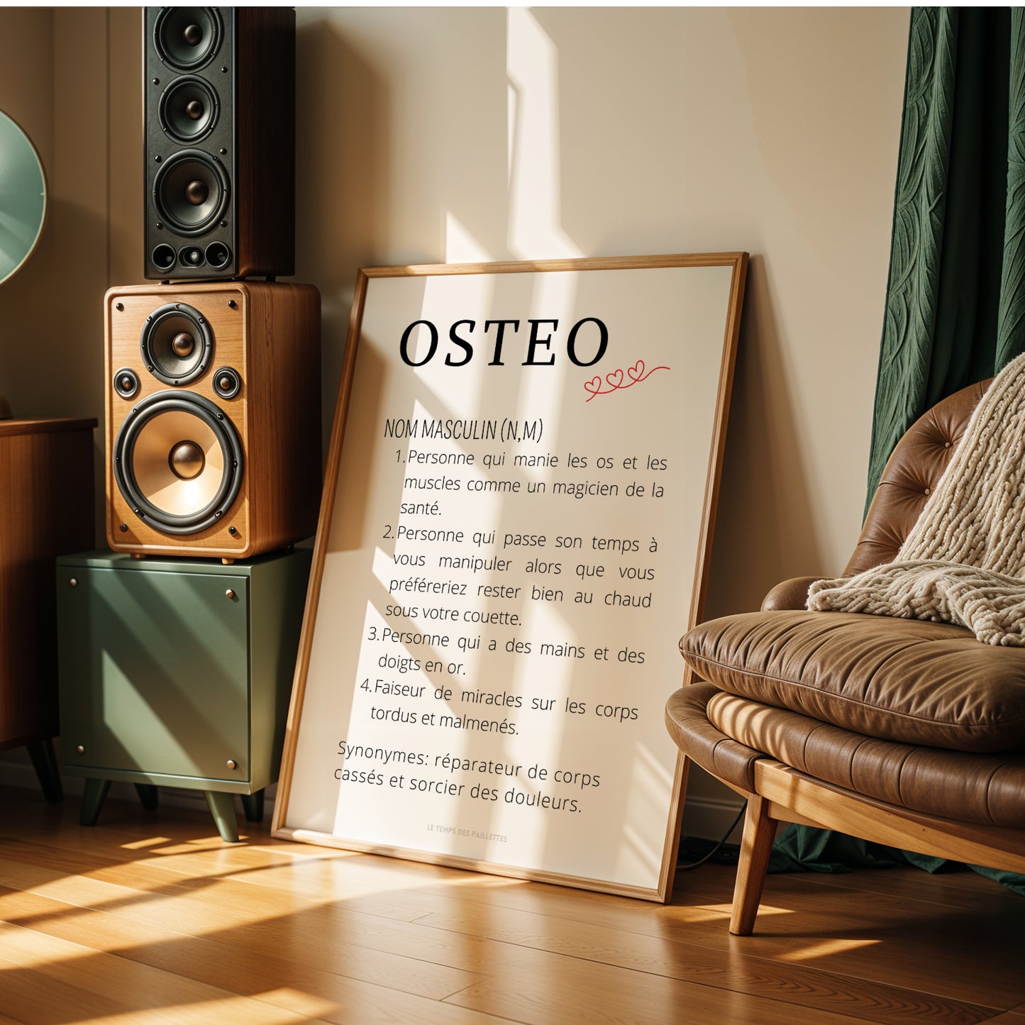 Affiche Définition Ostéopathe – Décoration Minimaliste pour Cabinet et Salle d’Attente