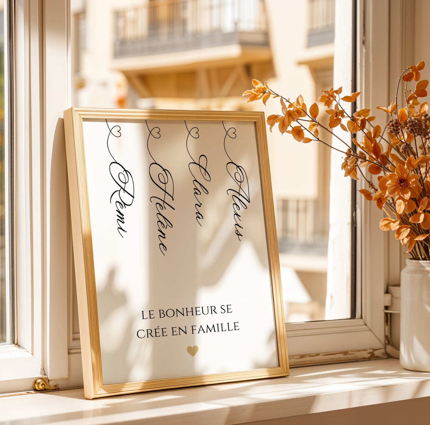 Affiche Famille Prénoms Personnalisée – Portrait Minimaliste Cadeau Noël Anniversaire Pendaison Crémaillère - Image 5