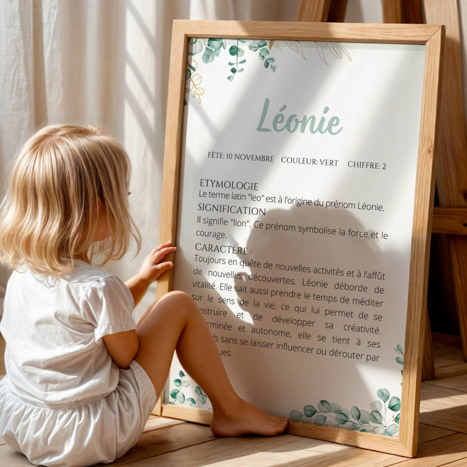 cadeau naissance original affiche prénom définition eucalyptus chambre bébé boéhme