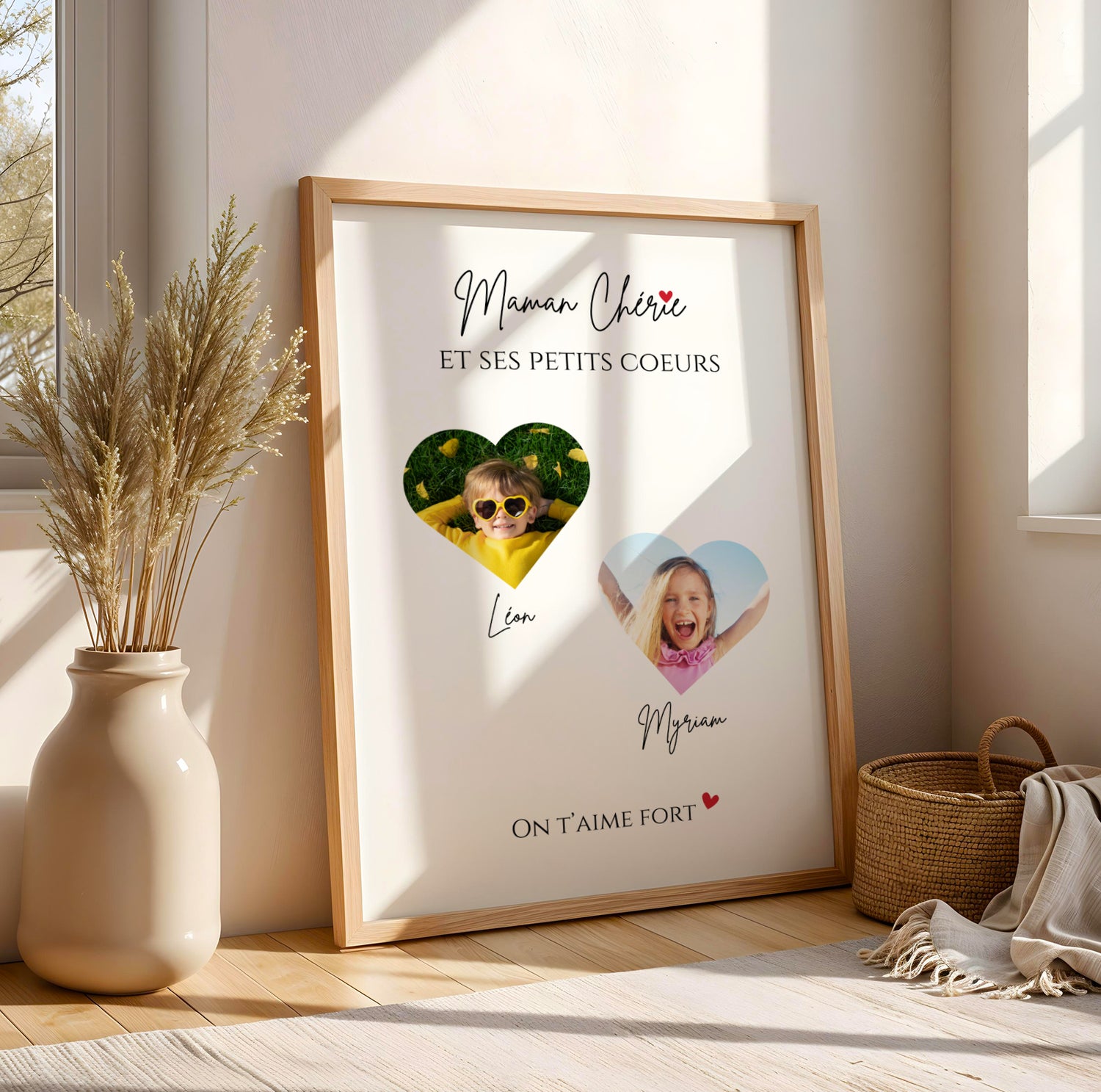 Affiche Photo Maman Personnalisée Cœurs et Prénoms | Idée Cadeau Fête des Mères, Cadeau Personnalisé Maman | Photo Montage Enfants - Image 7