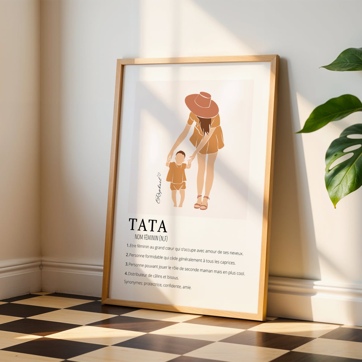Affiche Définition Tata personnalisée – Prénom enfant et silhouette boho | Cadeau naissance, anniversaire, annonce de grossesse - Image 5