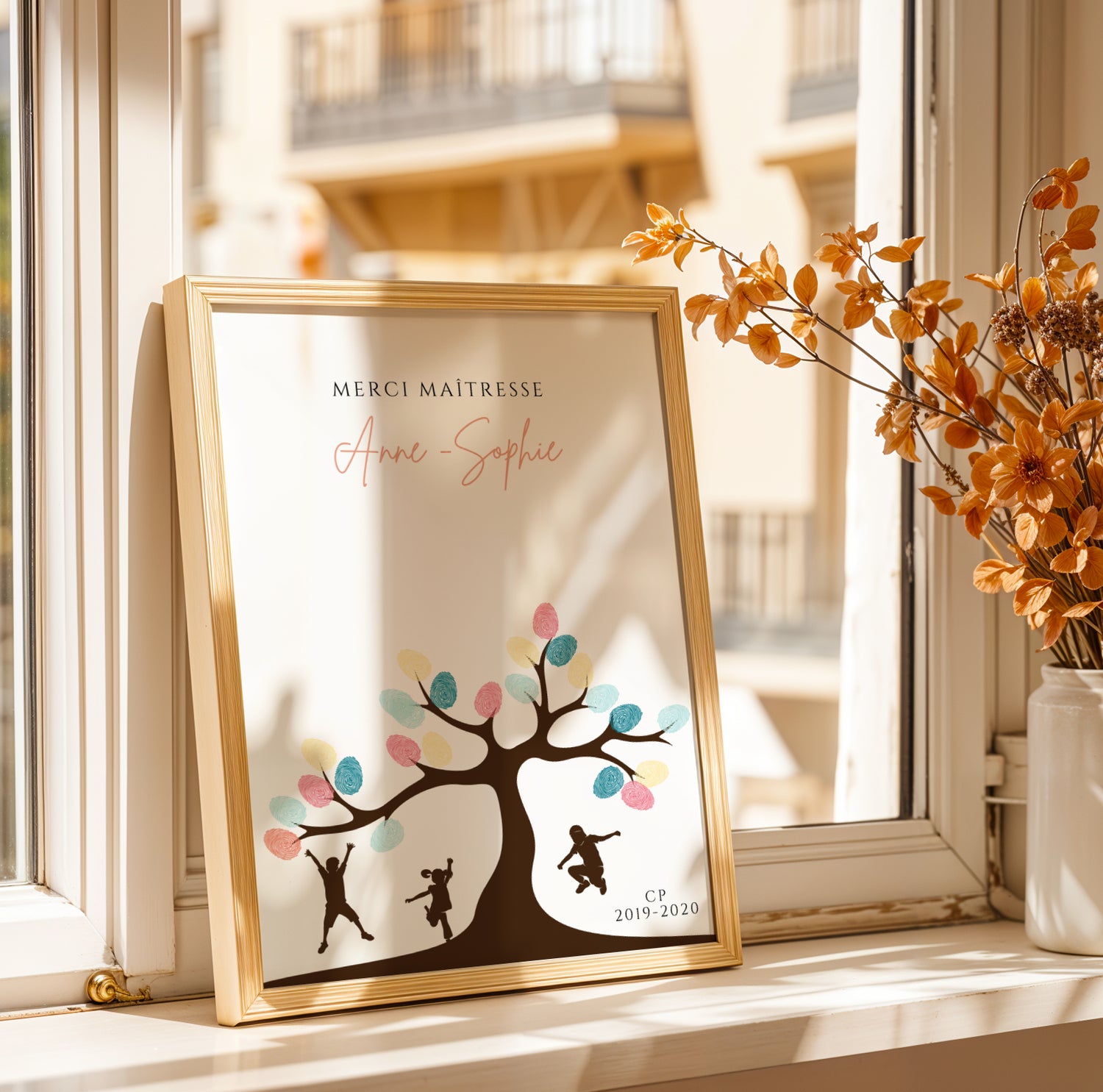 Affiche Empreinte Maîtresse Personnalisée – Cadeau Collectif Classe Fin d'Année Scolaire - Image 5