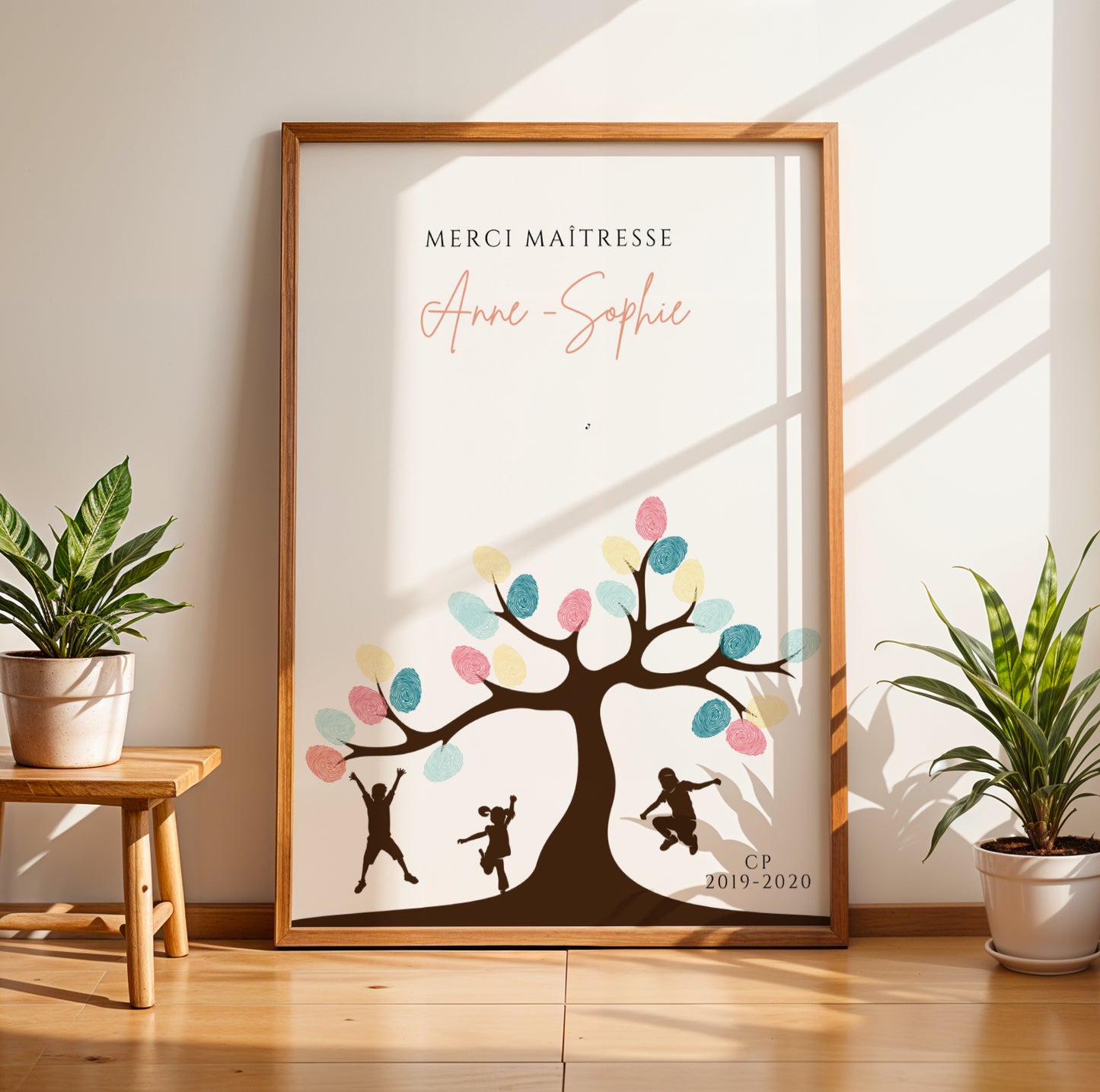 Affiche Empreinte Maîtresse Personnalisée – Cadeau Collectif Classe Fin d'Année Scolaire - Image 3