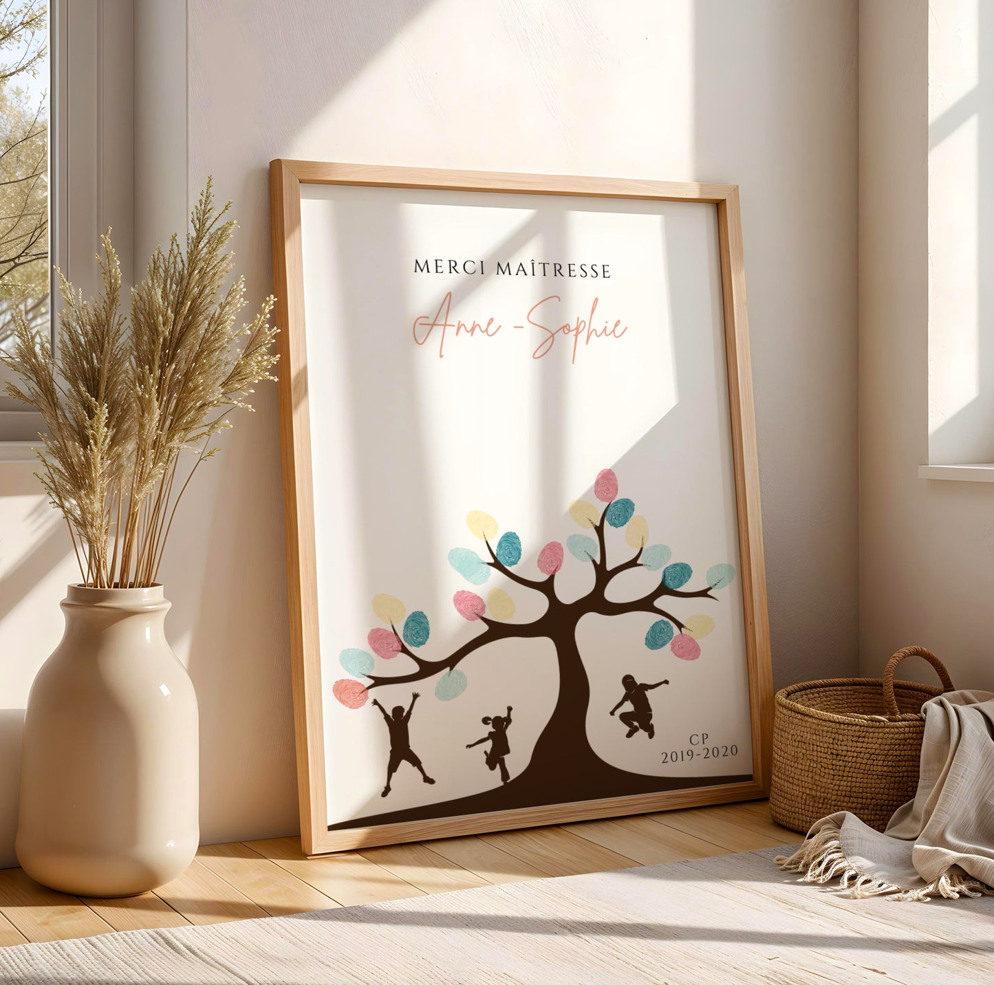 Affiche Empreinte Maîtresse Personnalisée – Cadeau Collectif Classe Fin d'Année Scolaire - Image 4