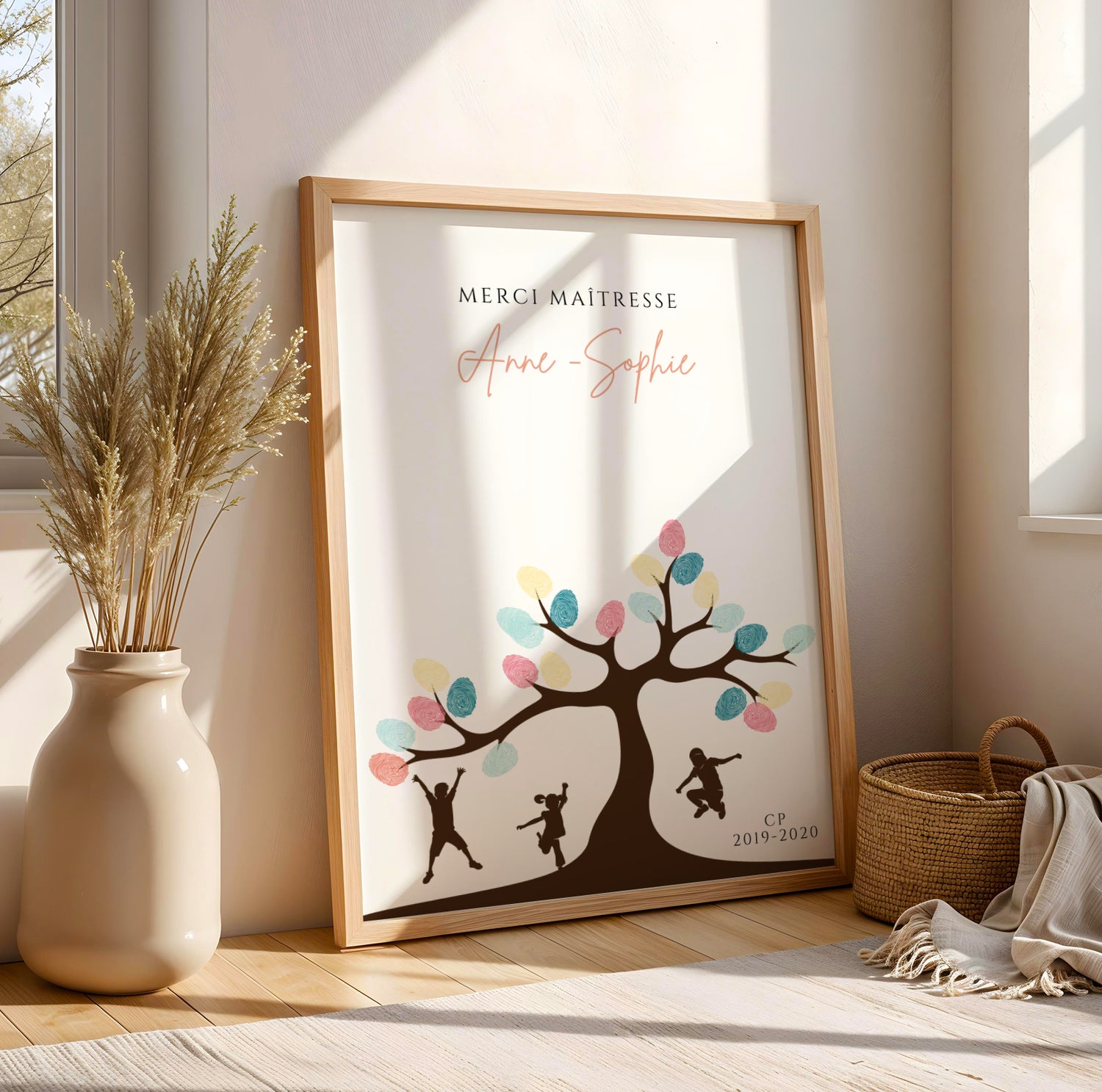 Affiche Empreinte Maîtresse Personnalisée – Cadeau Collectif Classe Fin d'Année Scolaire - Image 4