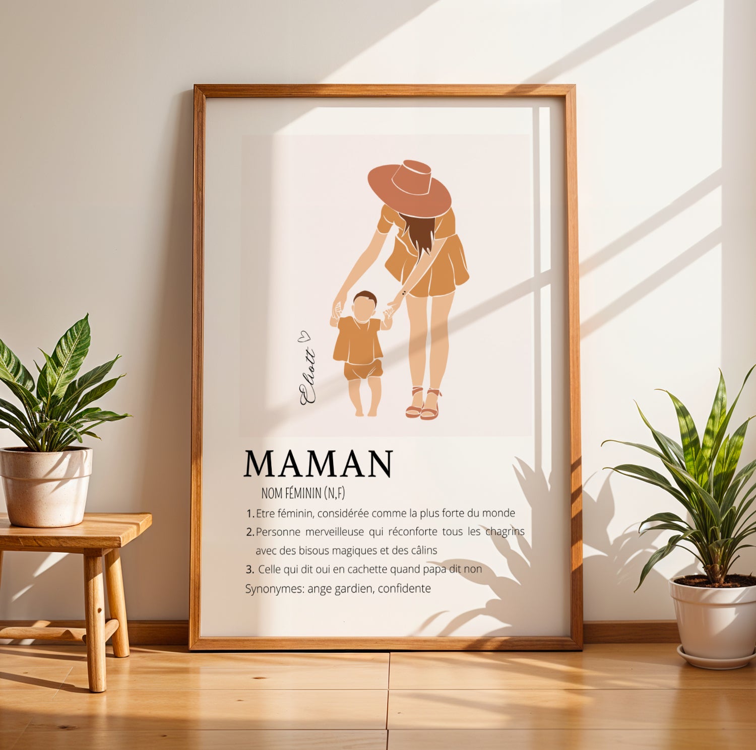 Jolie Affiche Définition "Maman" Personnalisée  avec Illustration Abstraite et Prénom - Image 5