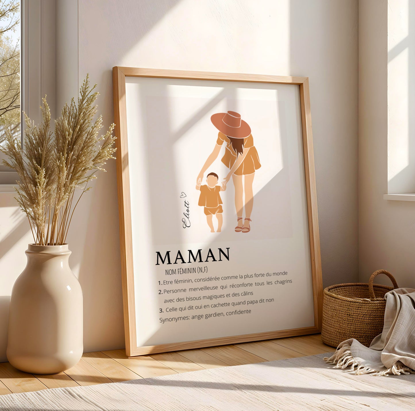 Jolie Affiche Définition "Maman" Personnalisée  avec Illustration Abstraite et Prénom - Image 6