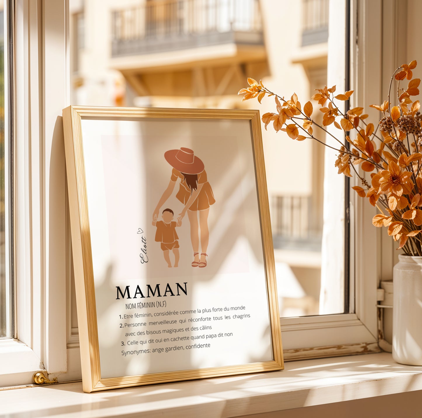 Jolie Affiche Définition "Maman" Personnalisée  avec Illustration Abstraite et Prénom - Image 8