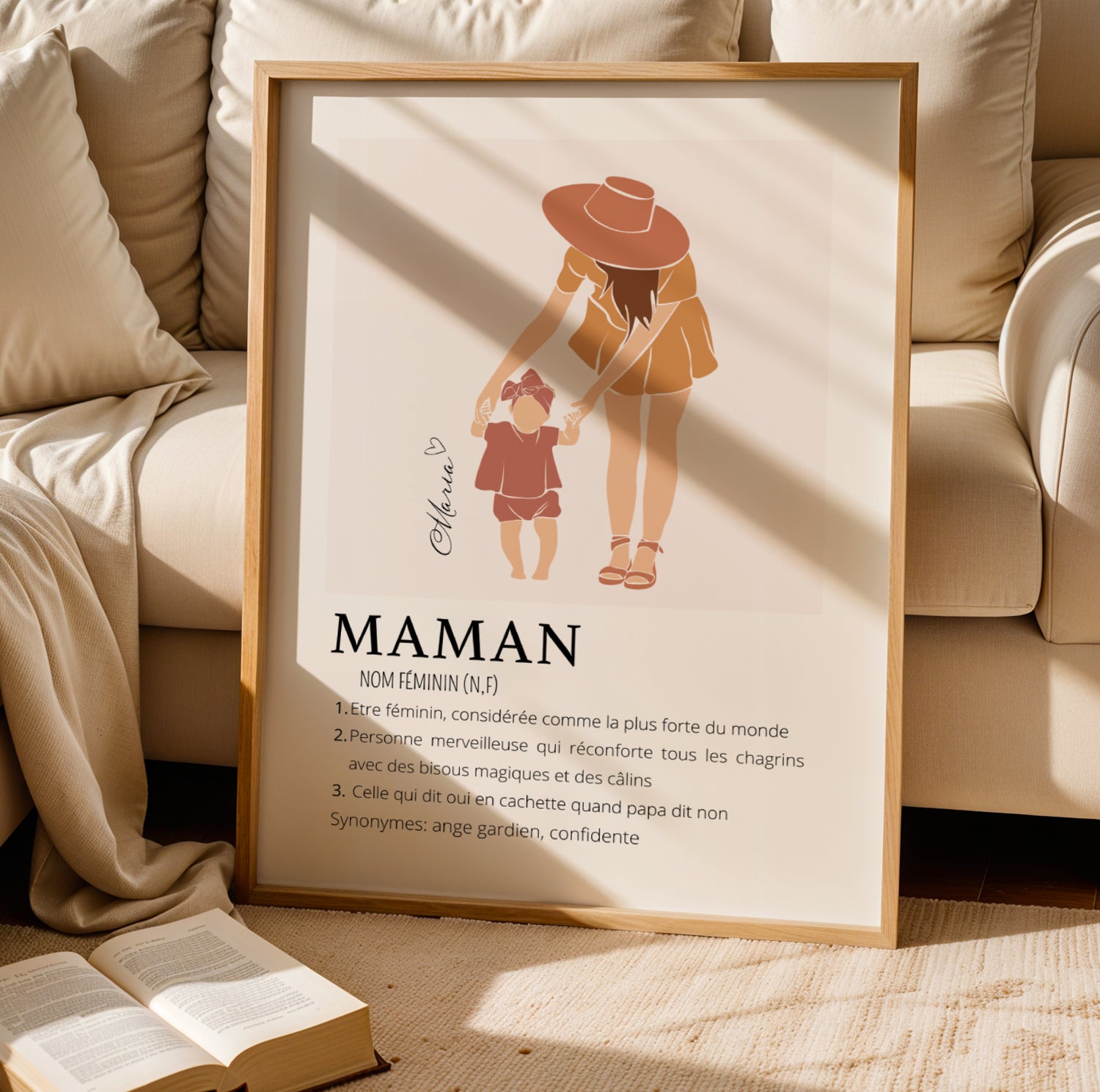 Jolie Affiche Définition "Maman" Personnalisée  avec Illustration Abstraite et Prénom - Image 4