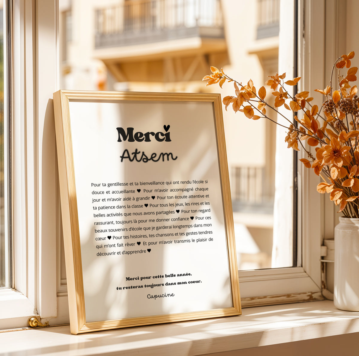 Affiche Merci ATSEM Personnalisée – Cadeau ATSEM Fin d'Année Scolaire Noël Remerciement - Image 5