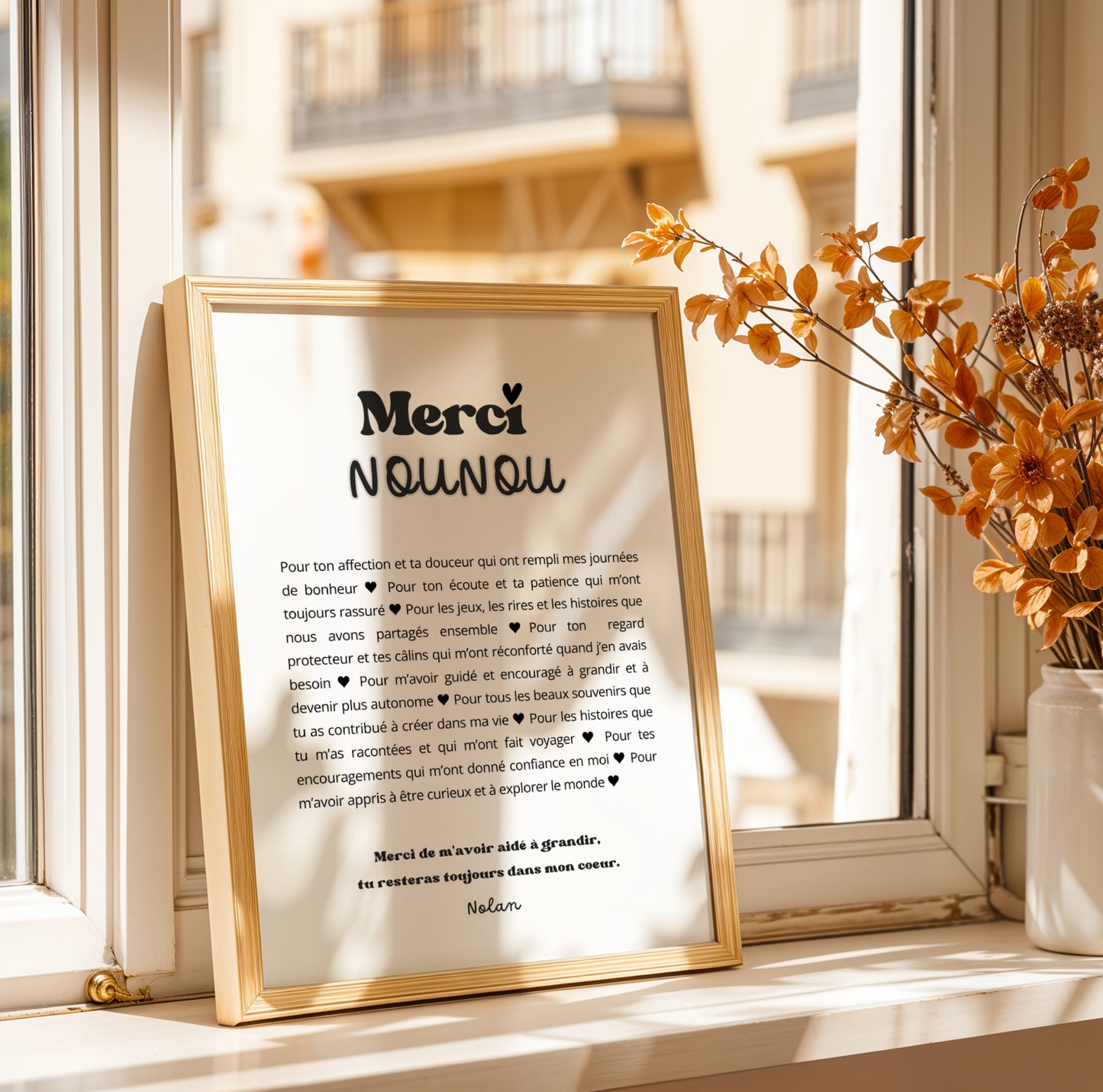 Affiche merci nounou personnalisé – Remerciements personnalisés, Idée cadeau noel nounou, Poster cadeau nounou - Cadeau anniversaire - Image 5