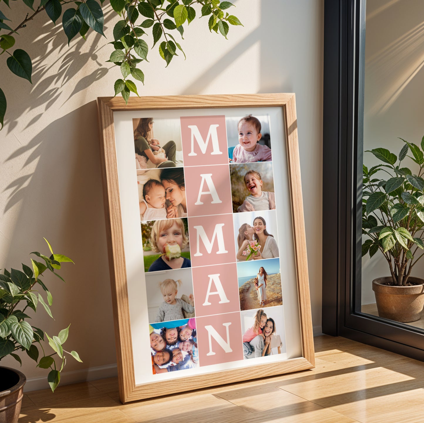 Affiche photo Pêle-Mêle "MAMAN" avec 10 Photos | Cadeau Fête des Mères | Poster Définition Maman |  Idée Cadeau Anniversaire