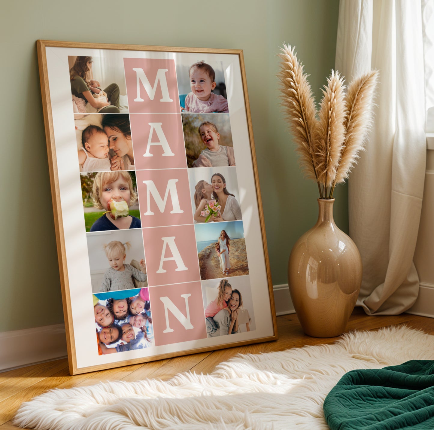Affiche photo Pêle-Mêle "MAMAN" avec 10 Photos | Cadeau Fête des Mères | Poster Définition Maman |  Idée Cadeau Anniversaire