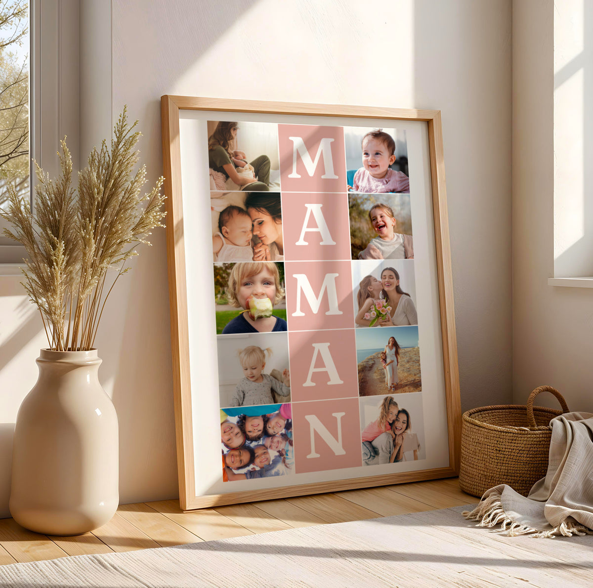 Affiche photo Pêle-Mêle "MAMAN" avec 10 Photos | Cadeau Fête des Mères | Poster Définition Maman |  Idée Cadeau Anniversaire - Image 4