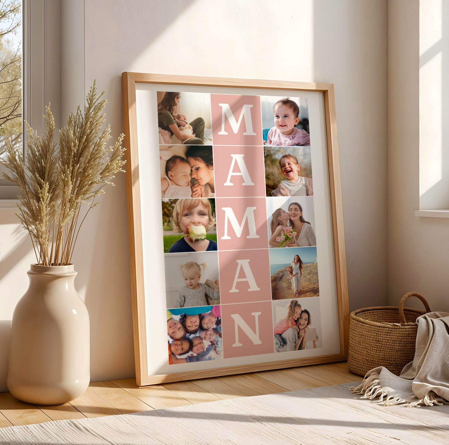 Affiche photo Pêle-Mêle "MAMAN" avec 10 Photos | Cadeau Fête des Mères | Poster Définition Maman |  Idée Cadeau Anniversaire