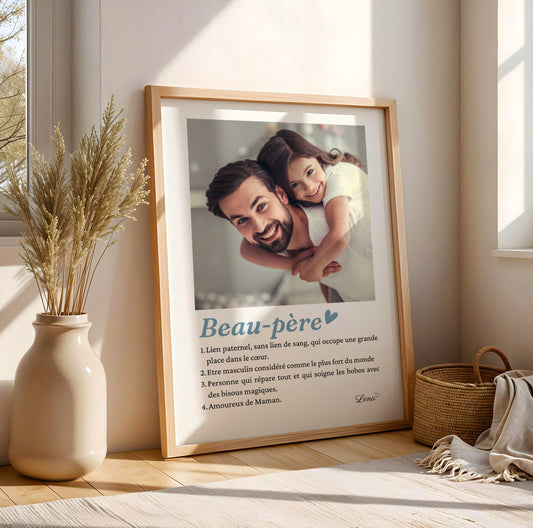 Affiche Mosaïque Photos pour Beau-Père – Cadeau Personnalisé Fête des Pères 2026