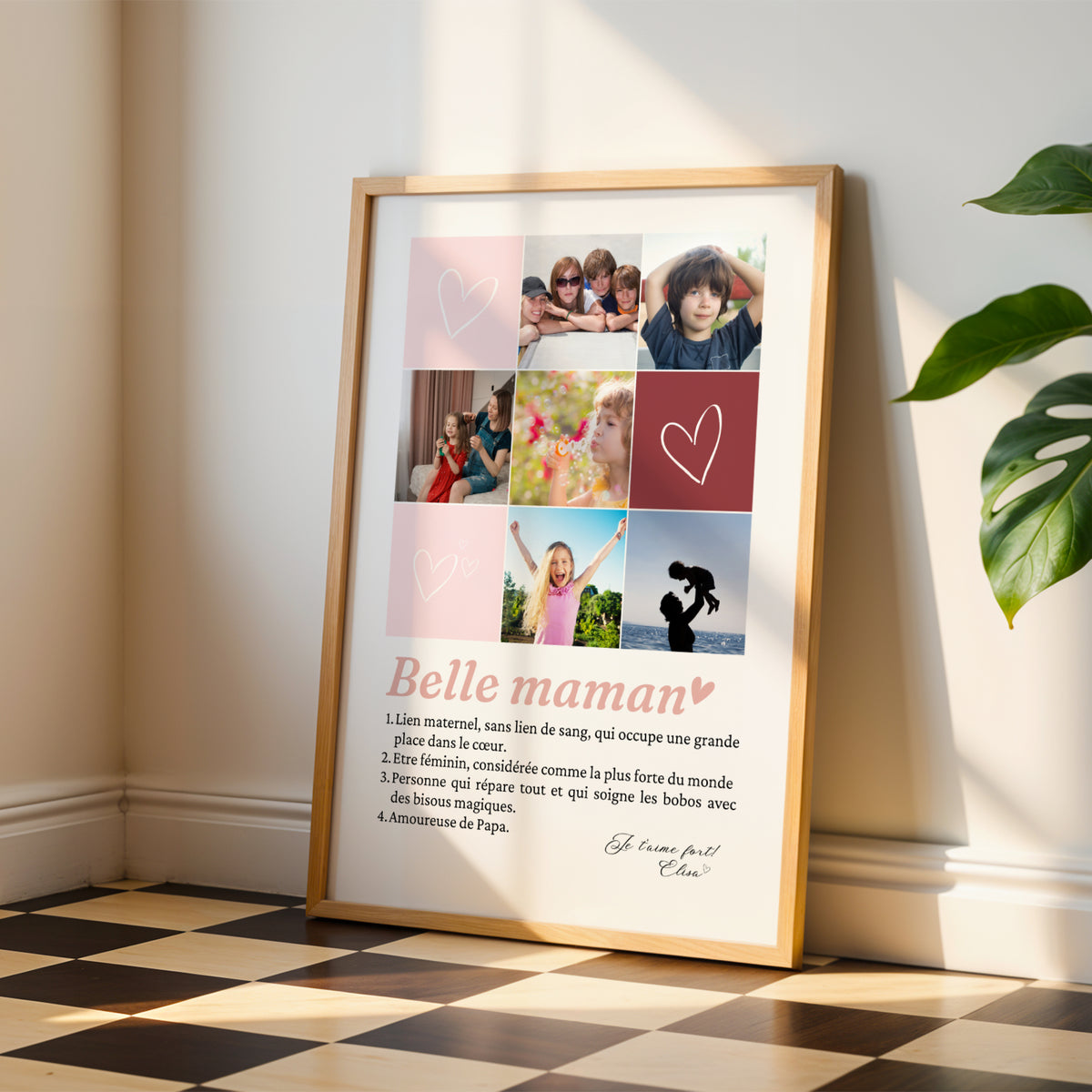 Affiche Définition Photos Belle-Mère | Idée Cadeau Noël Belle-Maman | Poster Collage Photo, Cadre Personnalisable Belle-Maman - Image 3