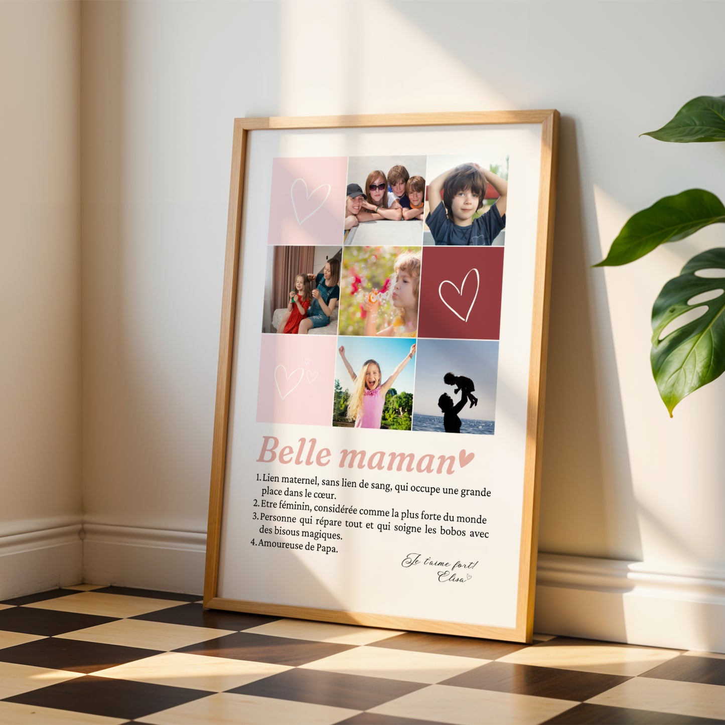 Affiche Définition Photos Belle-Mère | Idée Cadeau Noël Belle-Maman | Poster Collage Photo, Cadre Personnalisable Belle-Maman - Image 3