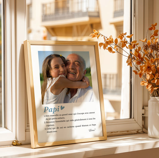 Affiche papi  personnalisée photos - cadeau personnalisé papi par Le Temps des Paillettes