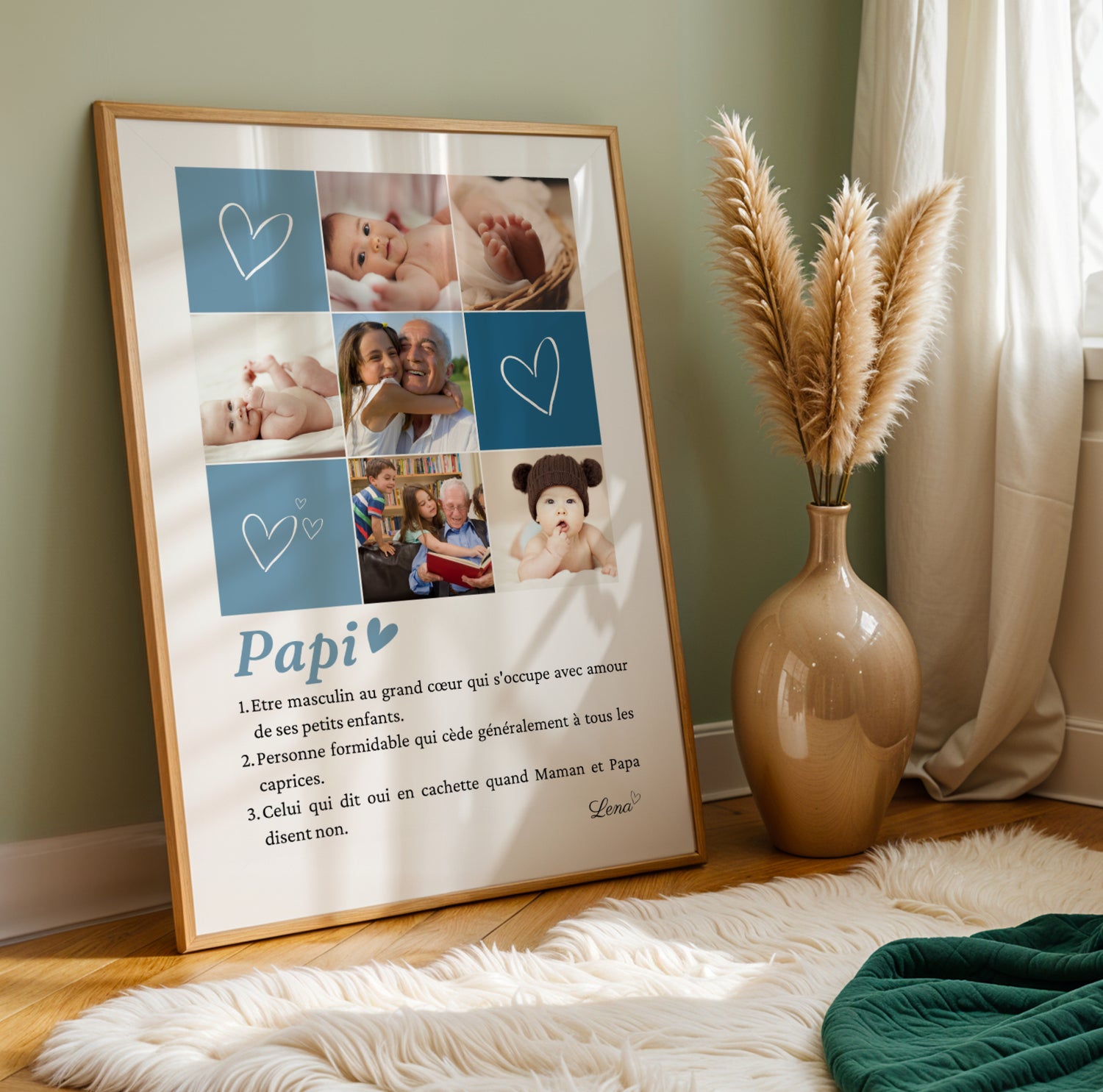Affiche papi  personnalisée photos - cadeau personnalisé papi par Le Temps des Paillettes - Image 5