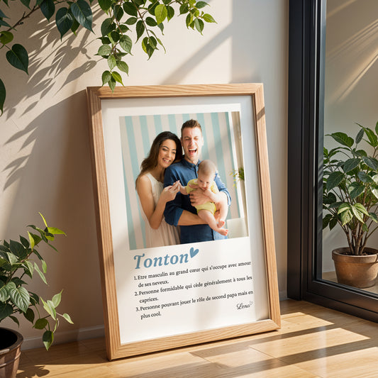 Affiche tonton personnalisée photos - cadeau personnalisé tonton par Le Temps des Paillettes