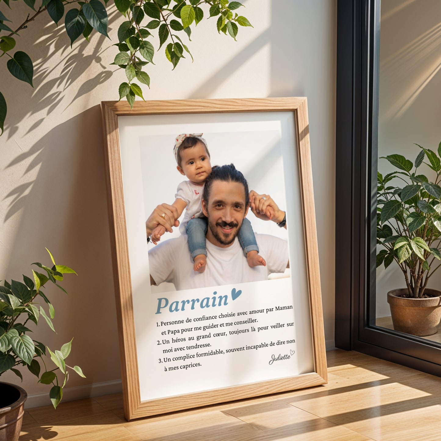 Affiche Définition Parrain Personnalisée – Mosaïque de 1, 6 ou 9 Photos
