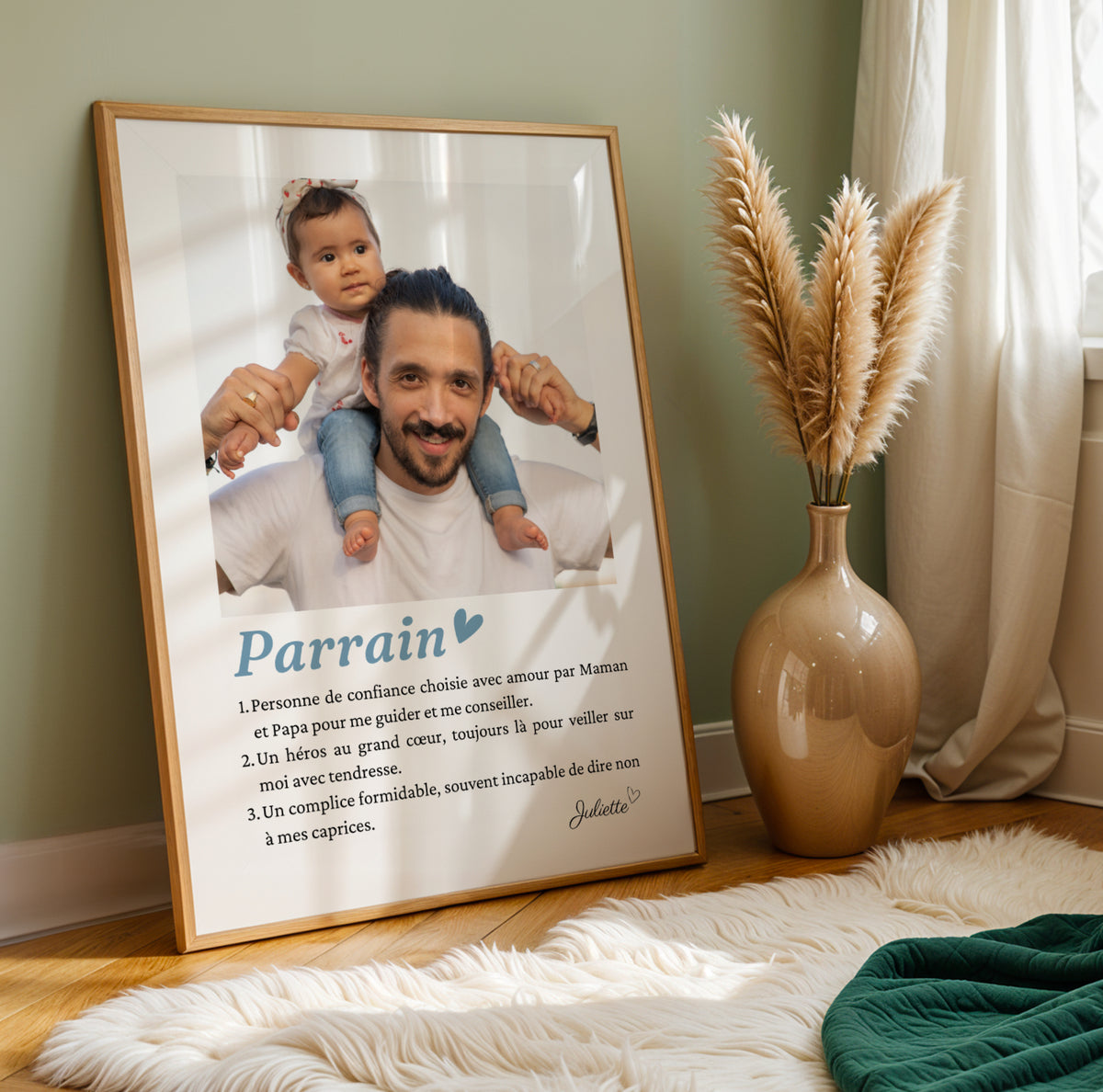 Affiche Définition Parrain Personnalisée – Mosaïque de 1, 6 ou 9 Photos - Image 2