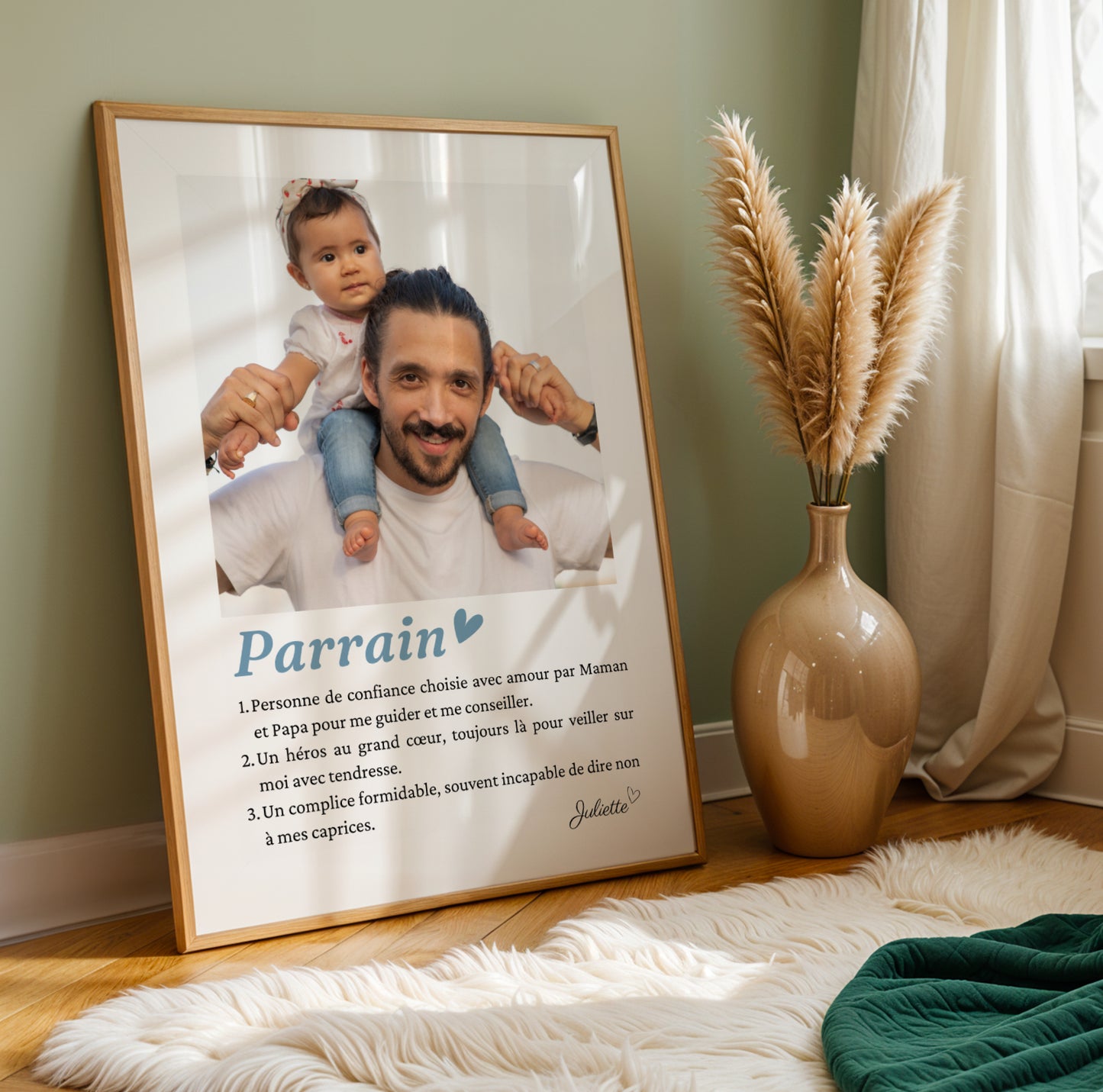Affiche Définition Parrain Personnalisée – Mosaïque de 1, 6 ou 9 Photos