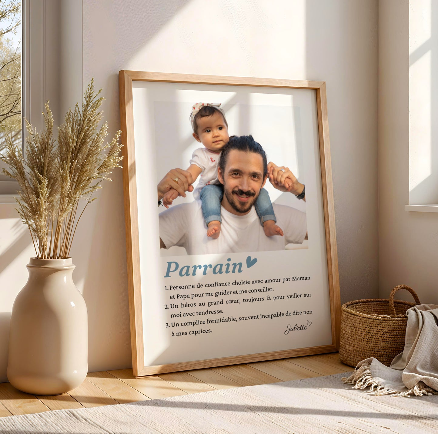 Affiche Définition Parrain Personnalisée – Mosaïque de 1, 6 ou 9 Photos
