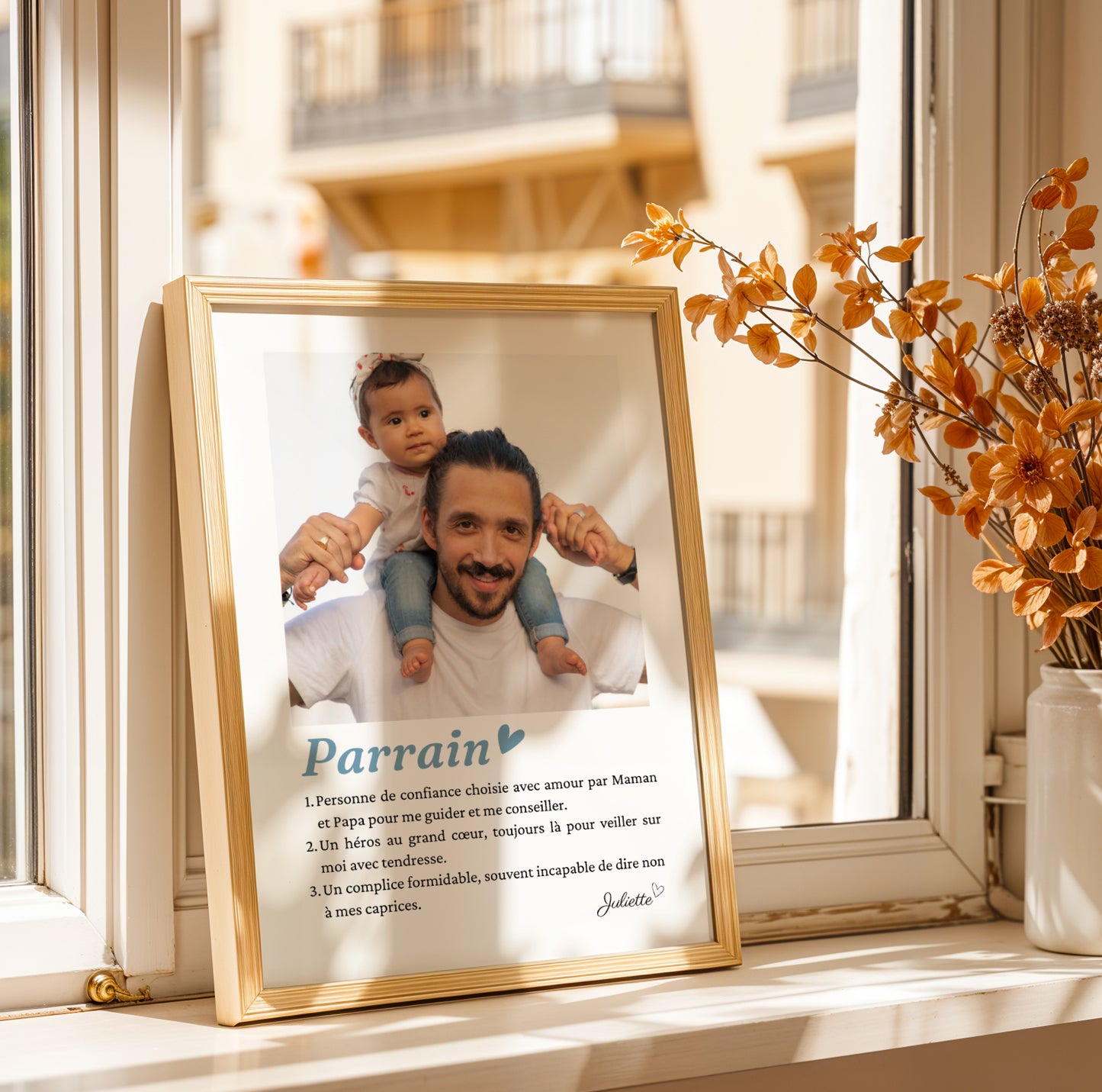 Affiche Définition Parrain Personnalisée – Mosaïque de 1, 6 ou 9 Photos