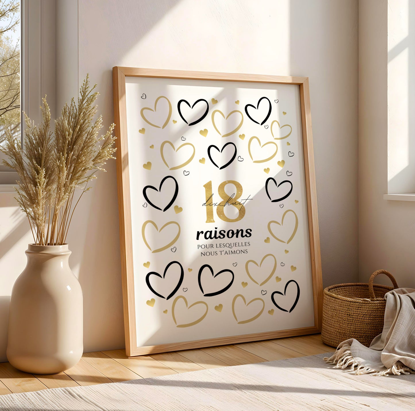 Carte Anniversaire 18 ans - Affiche raisons pour lesquelles nous t’aimons