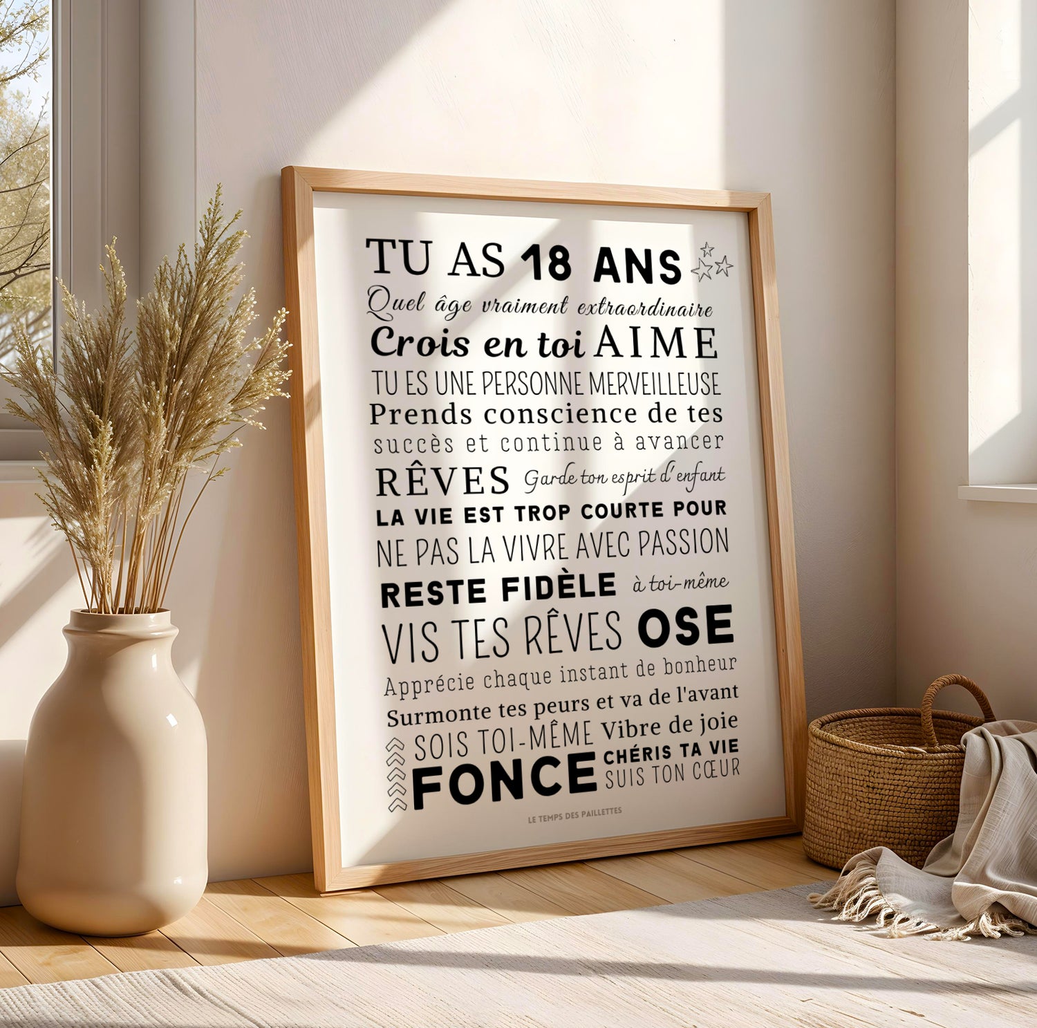 Affiche 18 ans - Carte 18ème anniversaire - Décoration de fête d'anniversaire par Le Temps des Paillettes - Image 3