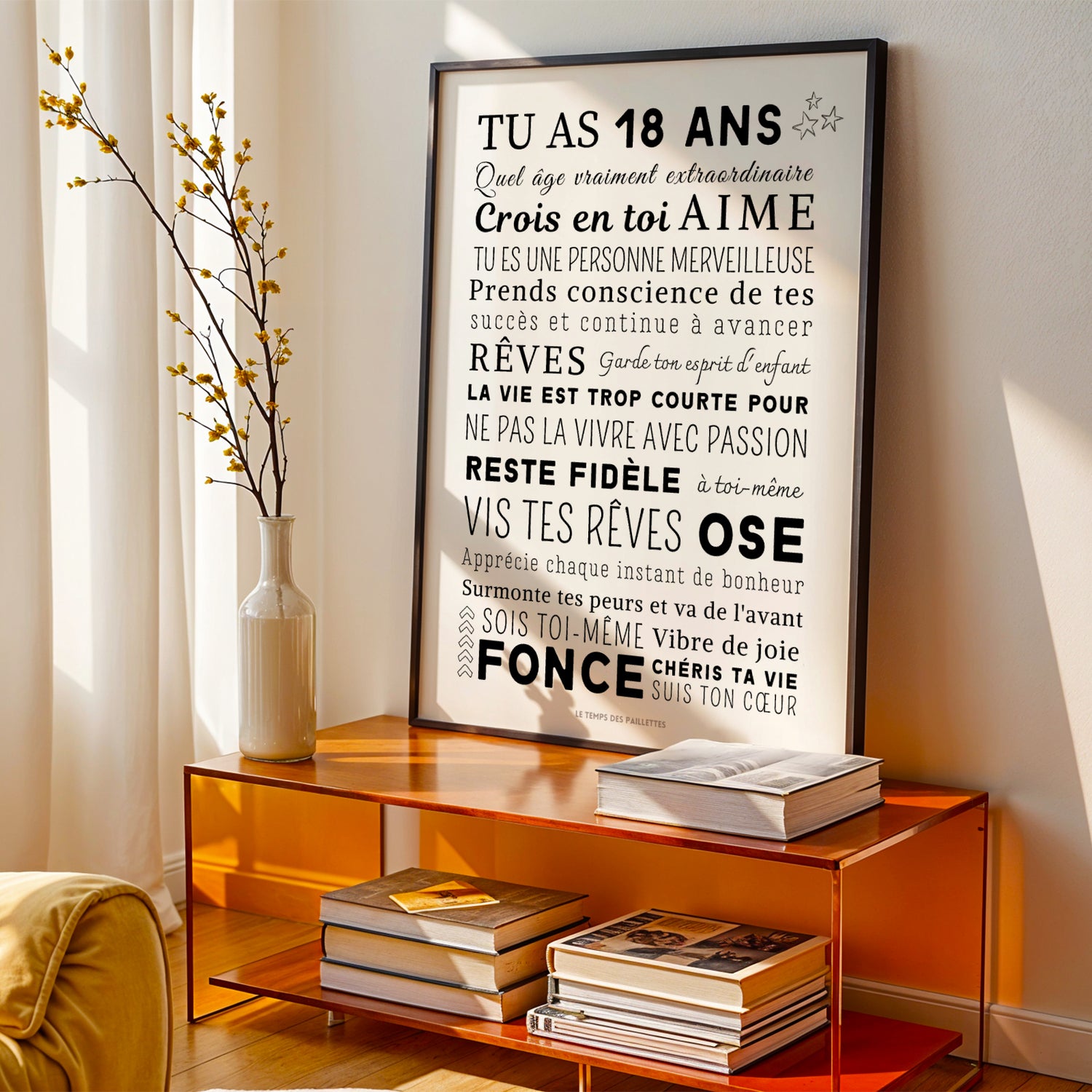 Affiche 18 ans - Carte 18ème anniversaire - Décoration de fête d'anniversaire par Le Temps des Paillettes - Image 5