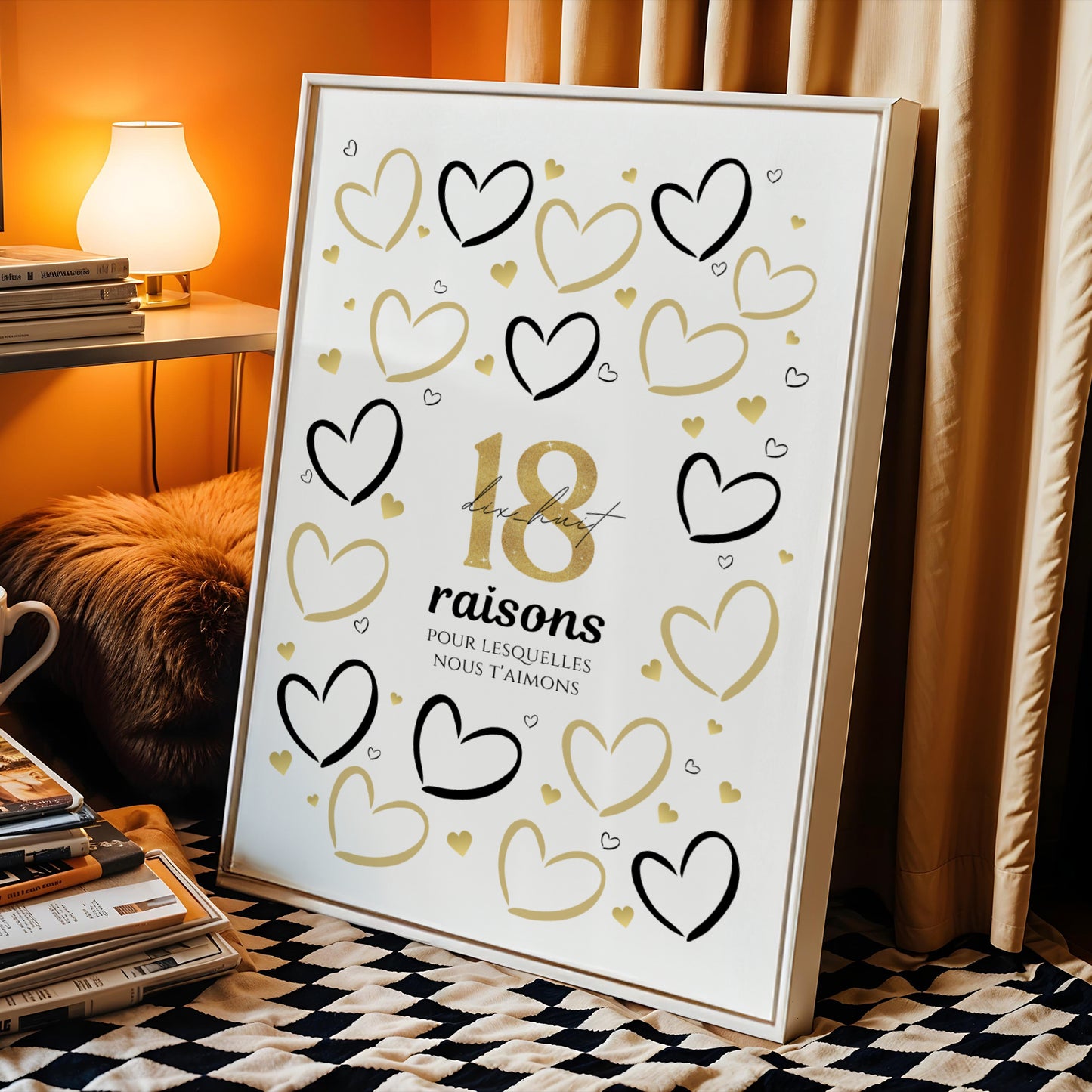 Carte Anniversaire 18 ans - Affiche raisons pour lesquelles nous t’aimons