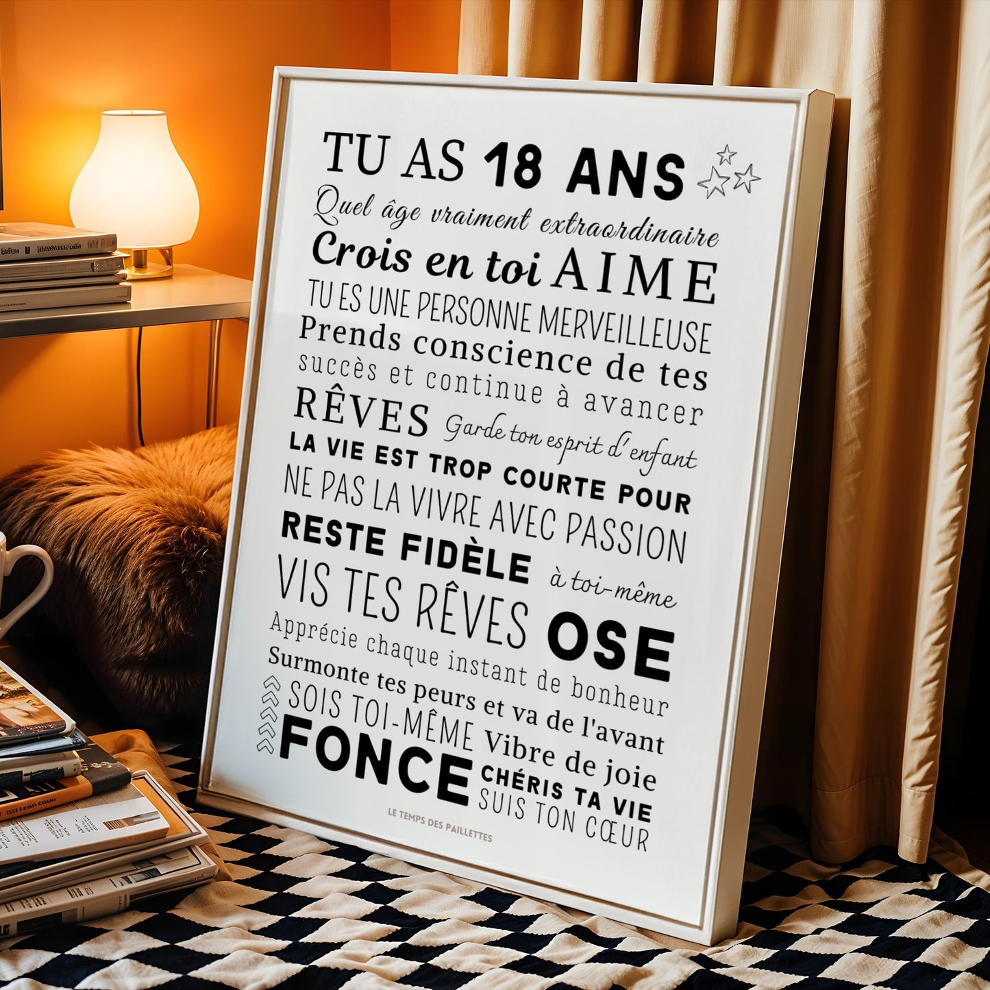 Affiche 18 ans - Carte 18ème anniversaire - Décoration de fête d'anniversaire par Le Temps des Paillettes - Image 6