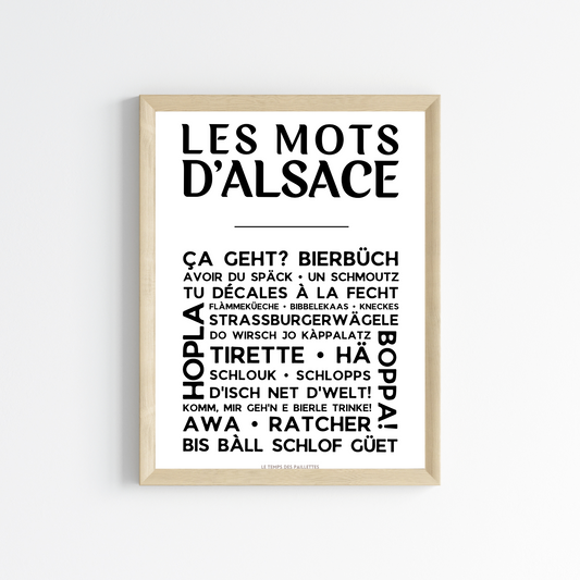 Affiche L'Alsacien - Poster mots d'alsace par Le Temps des Paillettes - Le Temps des Paillettes