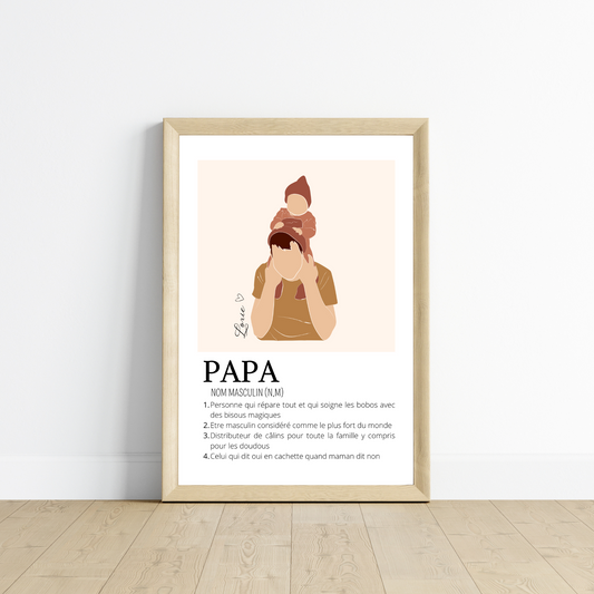 Affiche papa personnalisée - Cadeau papa personnalisée - Cadeau fête des pères par Le Temps des Paillettes - Le Temps des Paillettes