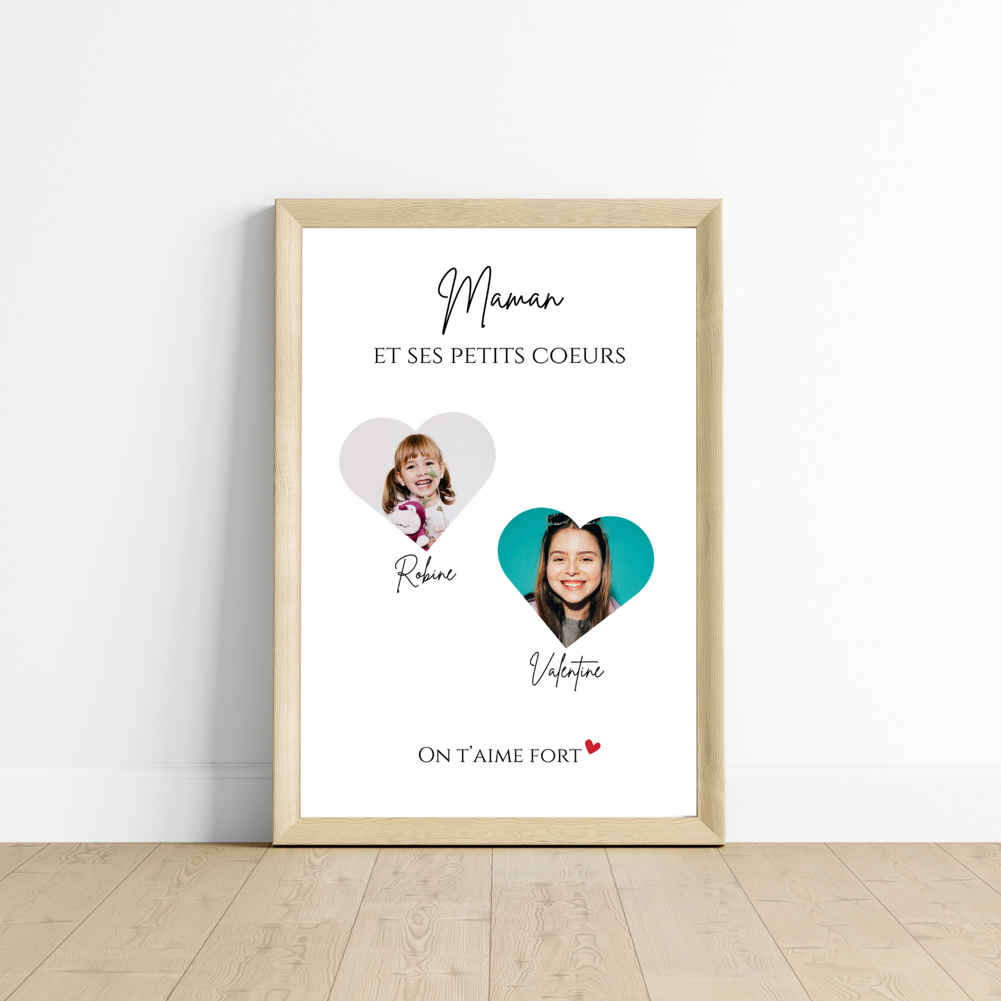Affiche maman personnalisée photos - maman et ses petits coeurs  par Le Temps des Paillettes