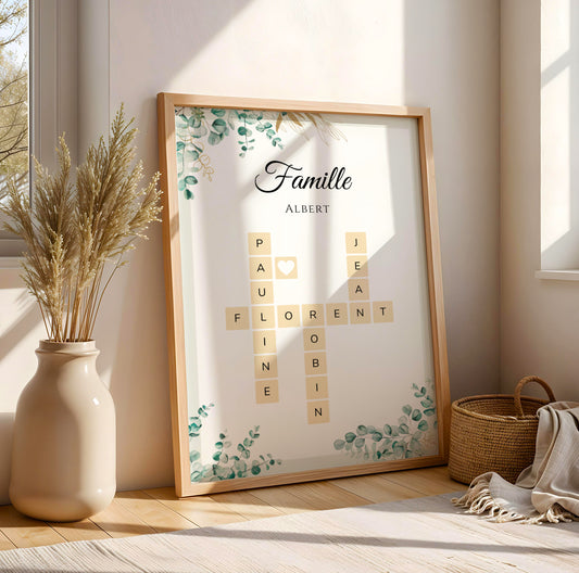 Affiche pêle-mêle / Affiche Scrabble famille personnalisée