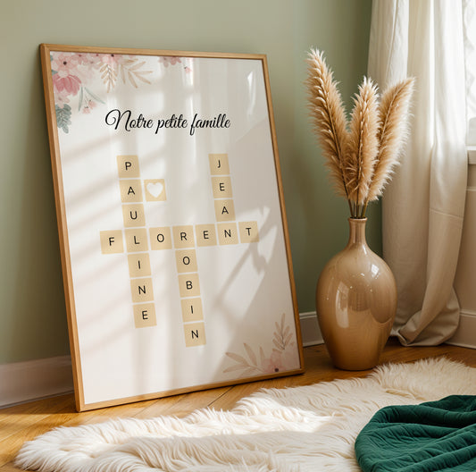 Affiche pêle-mêle / Affiche Scrabble famille personnalisée