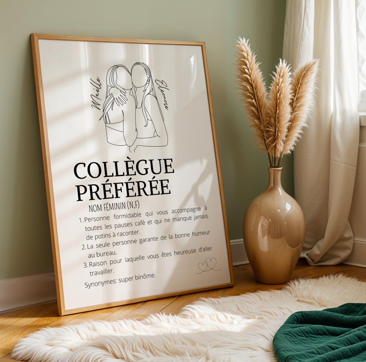 Affiche définition Collègue personnalisable -  cadeau collègue personnalisable