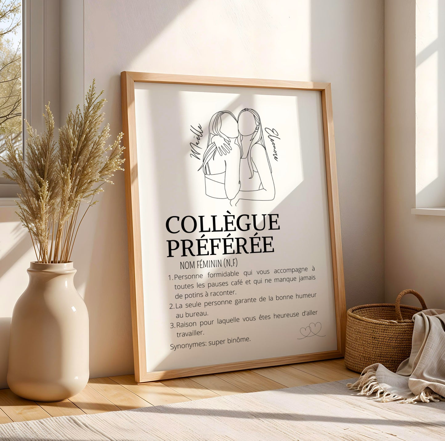 Affiche définition Collègue personnalisable -  cadeau collègue personnalisable