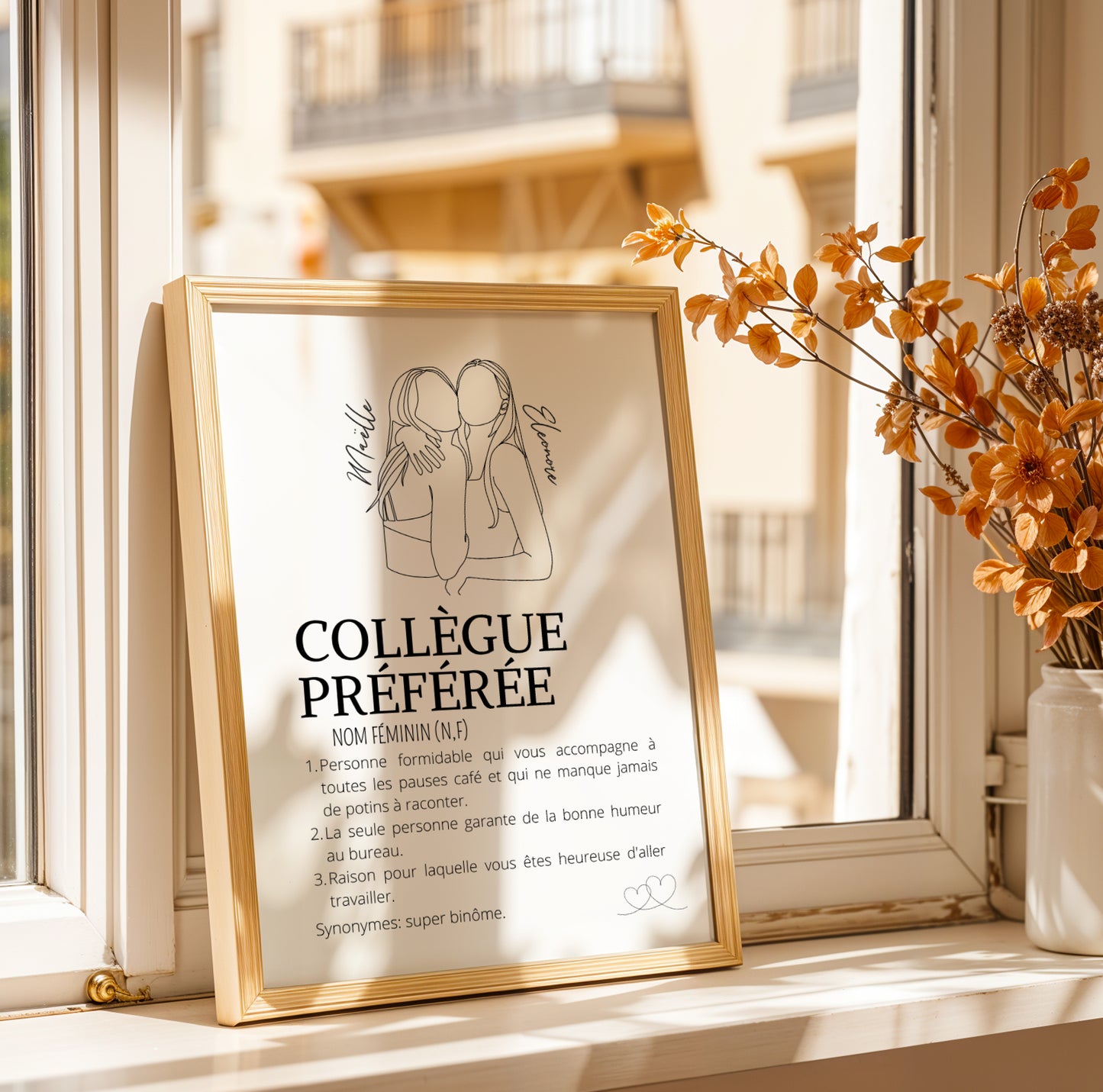 Affiche définition Collègue personnalisable -  cadeau collègue personnalisable