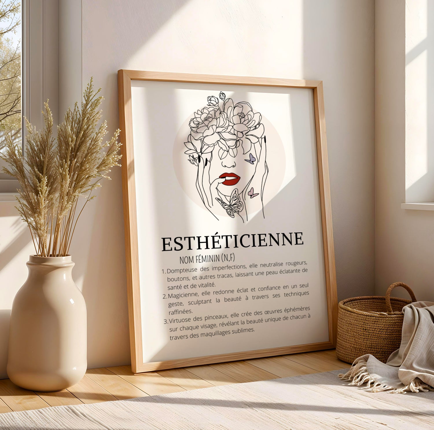 Affiche définition esthéticienne avec illustration single line - Image 4