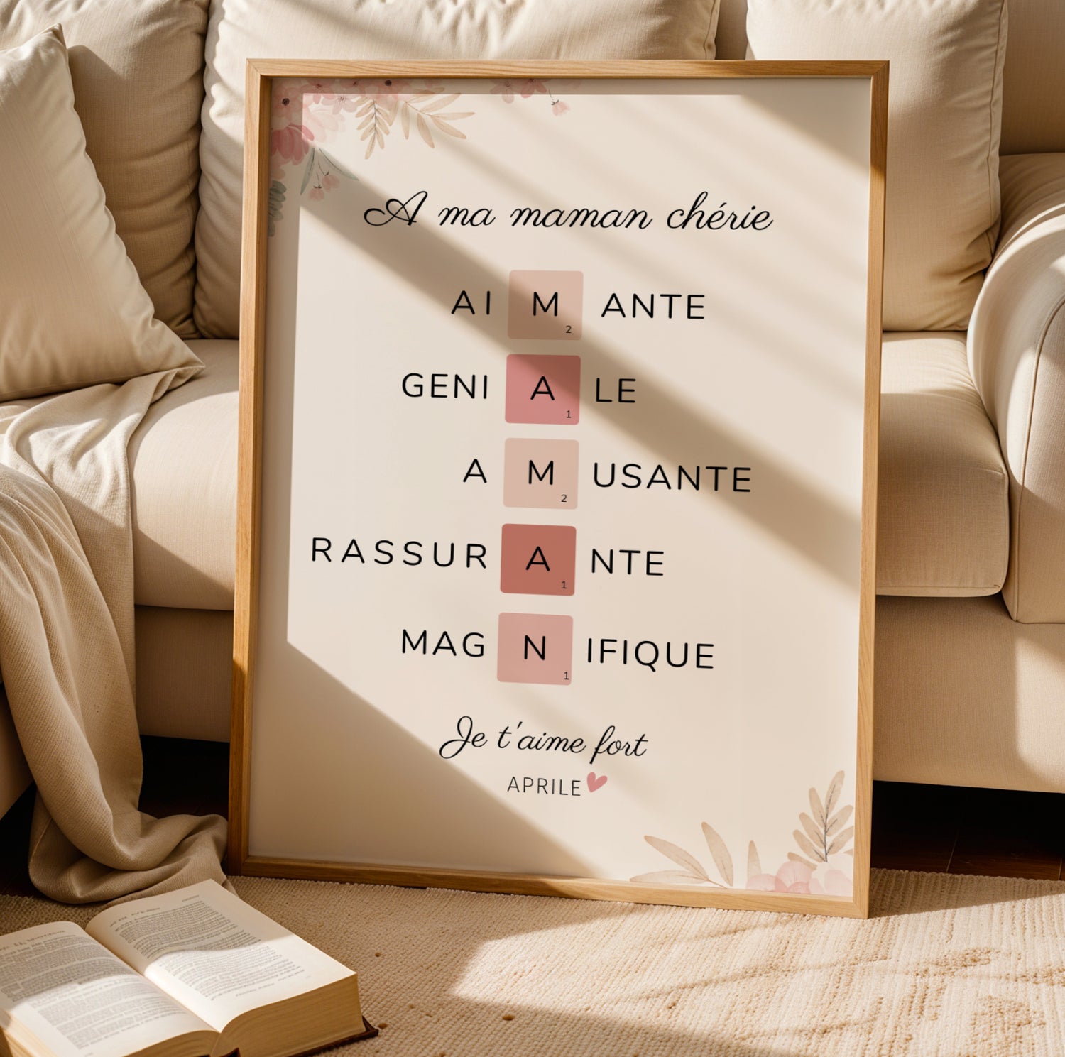 Jolie Affiche Personnalisée "Maman" avec Prénom des Enfants - Image 4