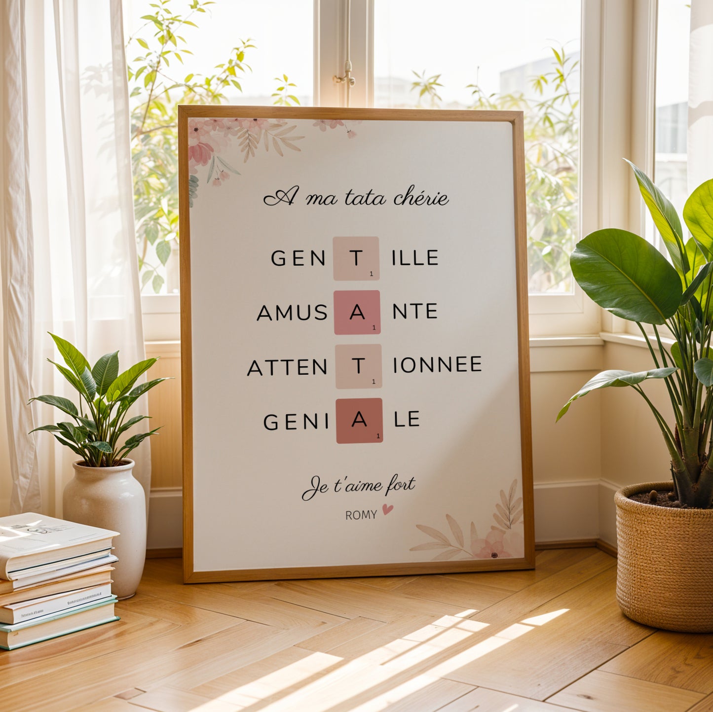 Affiche tata scrabble personnalisée - cadeau pour tata personnalisé  par Le Temps des Paillettes