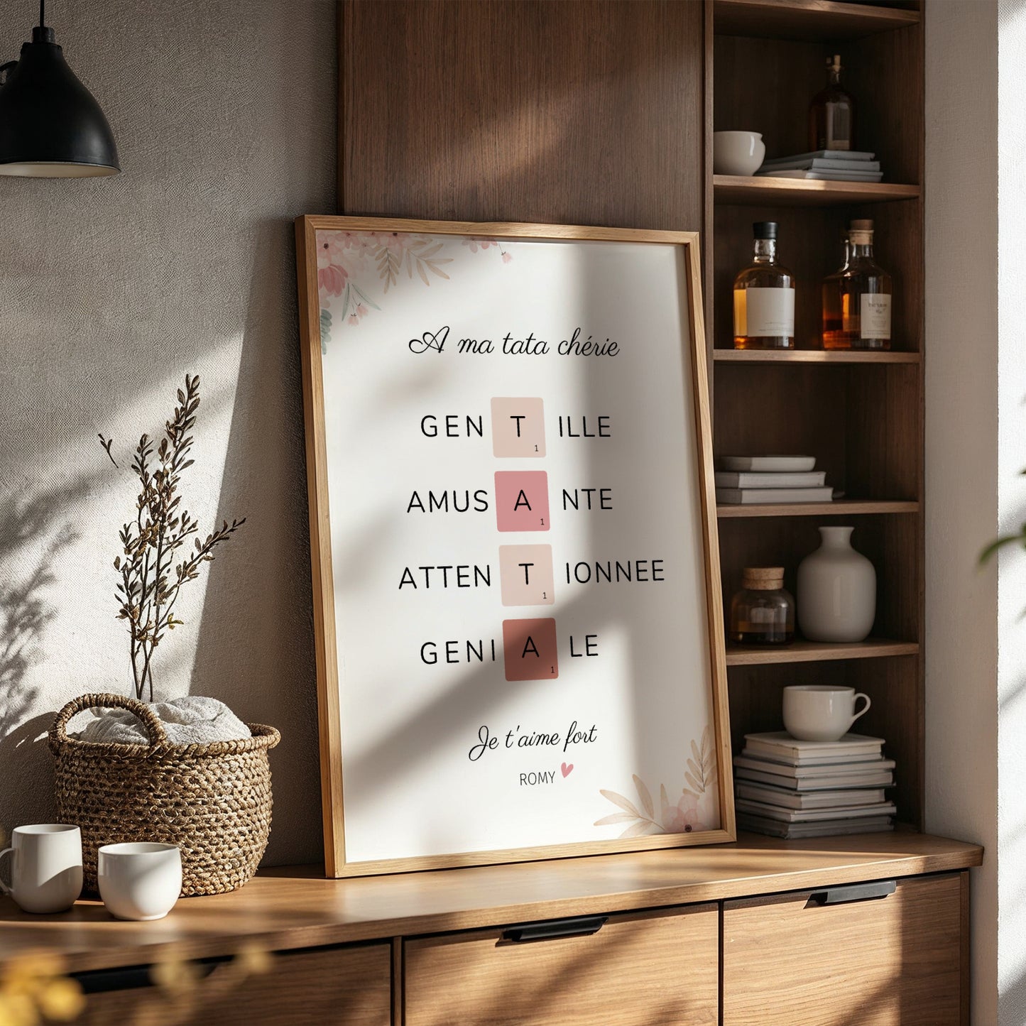 Affiche tata scrabble personnalisée - cadeau pour tata personnalisé  par Le Temps des Paillettes