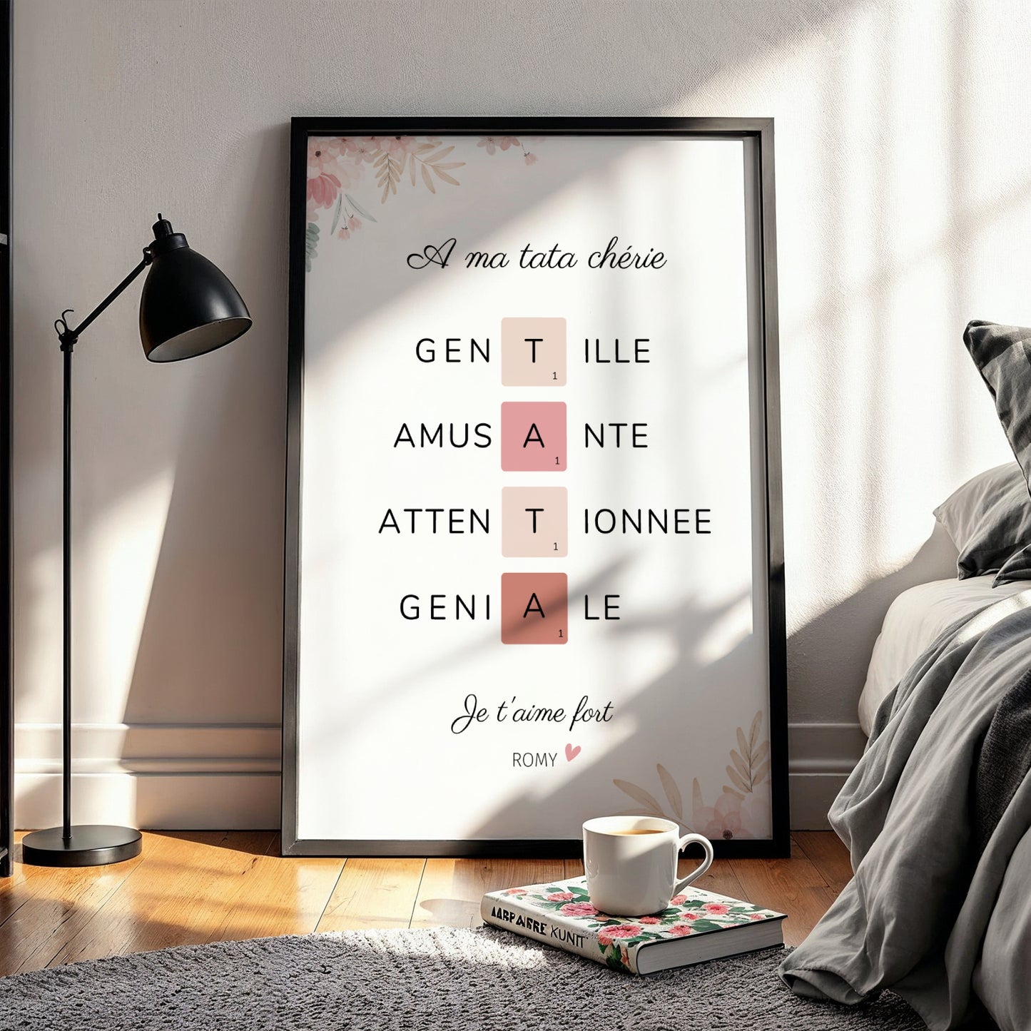 Affiche tata scrabble personnalisée - cadeau pour tata personnalisé  par Le Temps des Paillettes